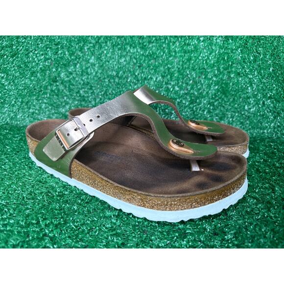 Birkenstock Gizeh Women's Sz 38 US 7.5 Soft Footbed Slip On Thong Sandals Copper - Picture 1 of 8
